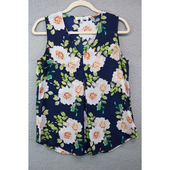 Rose & Olive Silky Sleeveless Floral Tunic-Size Small-Cottagecore - Picture 1 of 9